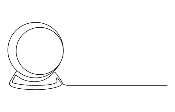 recommend clip art: One continuous line drawing of Crystal ball. Mafic glass globe for concept predict fortune teller in simple linear style, Magic Crystal Ball Line Icon Editable Stroke