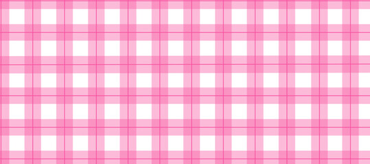 Pink and white plaid fabric texture background