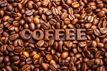 Naklejka premium Coffee beans Space for text Copy Space milkyhexddway Backgrounds for creating advertising placements Your ads can be here Company logo agency billboard advertising display poster banner wallpaper