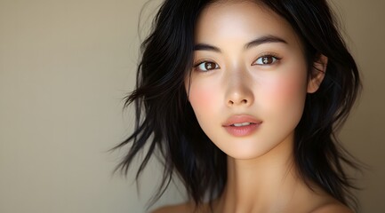 portrait of an attractive Asian woman cosmetic