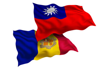 Fototapeta premium Taiwan and Andorra Friendship Flags Diplomatic Relations of Two countries, Sports competition