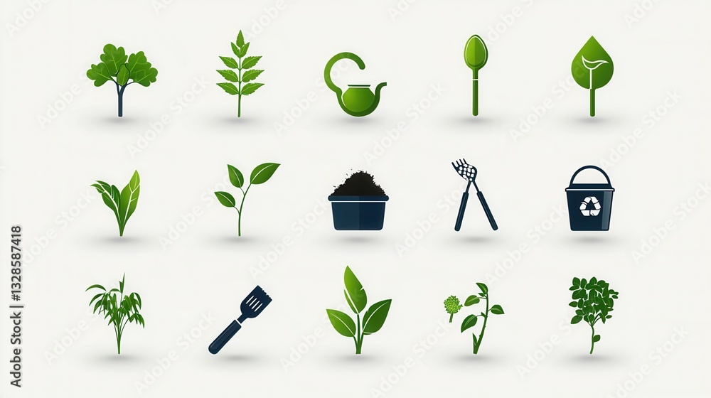 Poster this image is a collection of minimalist and visually appealing icons representing various elements 
