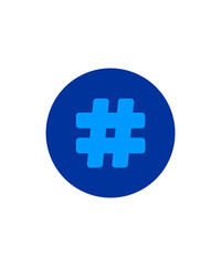 Hashtag icon filled with two tone