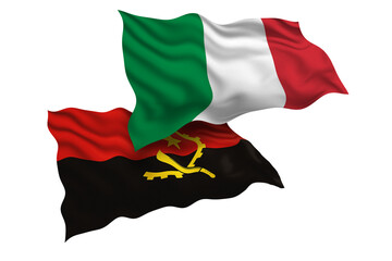 Italy and Angola Friendship Flags Diplomatic Relations of Two countries, Sports competition