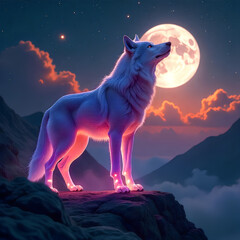 wolf howling at the moon