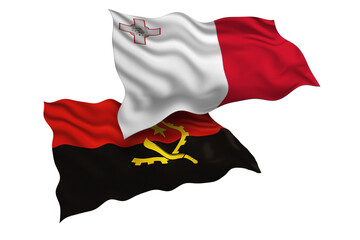 Malta and Angola Friendship Flags Diplomatic Relations of Two countries, Sports competition