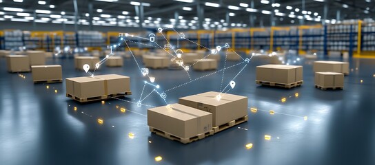 Smart Warehouse Logistics: Cardboard Boxes Connected by a Network of Data Points