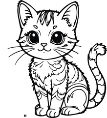 Obraz premium vector illustration of a cat