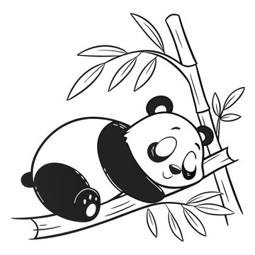 Ejemplo lindo del icono del vector de la historieta del bamb&uacute; del abrazo de la panda. Concepto de icono de alimentos para animales Premium aislado