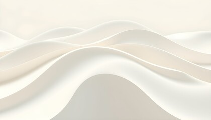 Obraz premium Abstract White Wave Background, Elegant and Smooth Curves, Soft Light and Shadow, Modern Minimalist Design