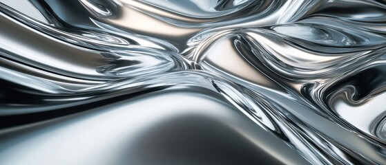 A metallic silver abstract gradient background. Featuring cool industrial tones and polished reflections