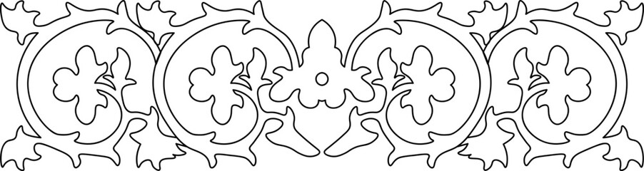 Line art of floral pattern. traditional pattern that can be repeated