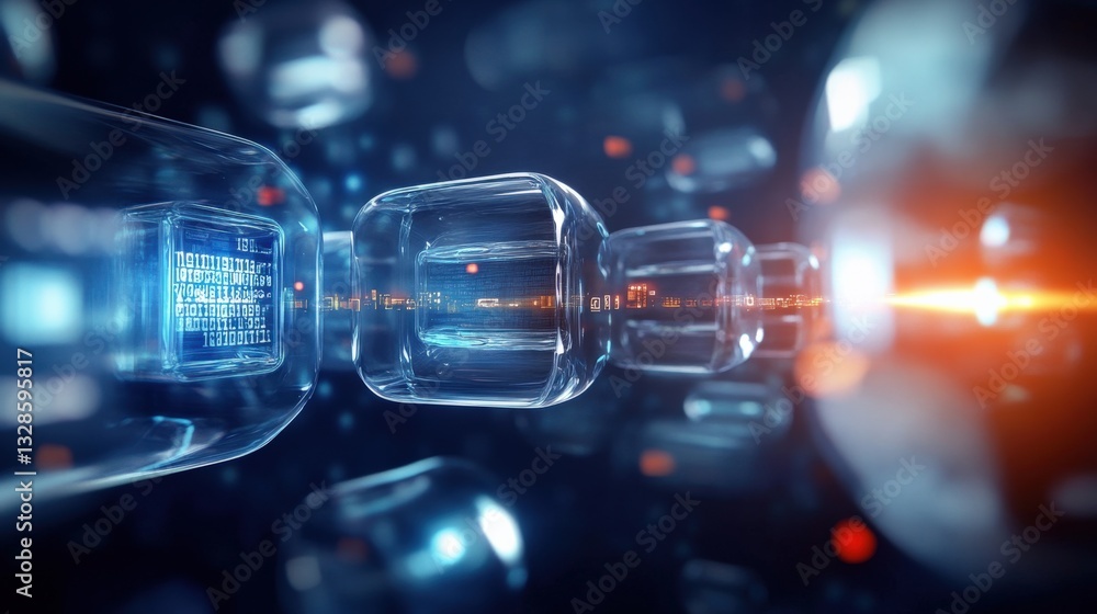 Poster dynamic tech visuals showcase virtual space graphic animation futuristic environment close-up view i
