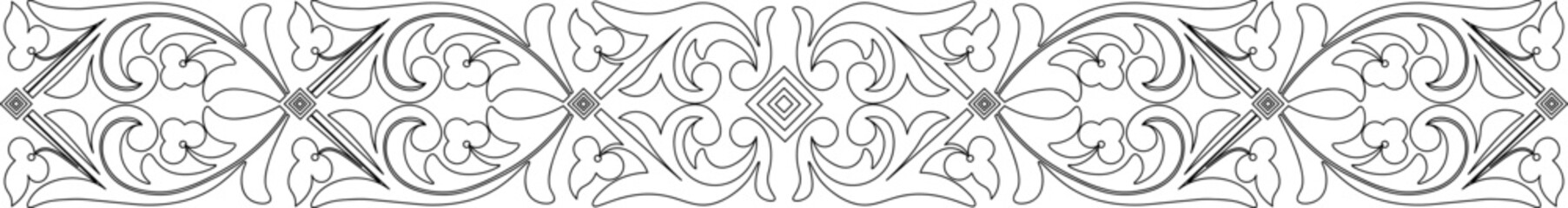 Line art of floral pattern. traditional pattern that can be repeated