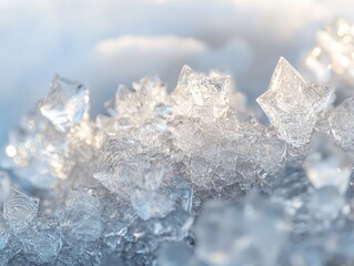 Fototapeta premium Sparkling Ice Crystals on Winter Snow.