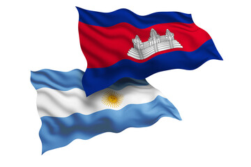 Cambodia and Argentina Friendship Flags Diplomatic Relations of Two countries, Sports competition