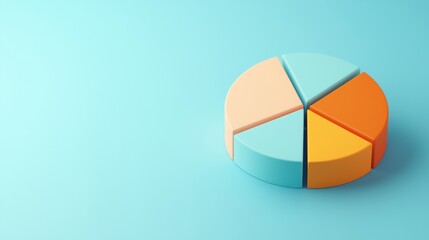 Obraz premium Colorful Pie Chart on Minimalist Background for Data Representation