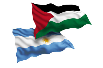 Palestinian and Argentina Friendship Flags Diplomatic Relations of Two countries, Sports competition