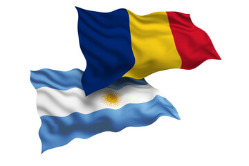 Romania and Argentina Friendship Flags Diplomatic Relations of Two countries, Sports competition