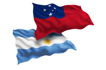 Samoa  and Argentina Friendship Flags Diplomatic Relations of Two countries, Sports competition