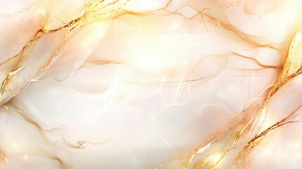 Elegant Marble Texture with Gold Veins, Soft Cream and White Background for Modern Design