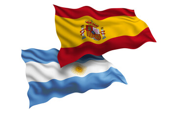 Spain  and Argentina Friendship Flags Diplomatic Relations of Two countries, Sports competition