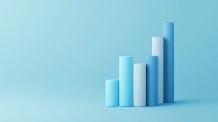Blue Gradient Chart Design on Soft Blue Background for Growth Analysis