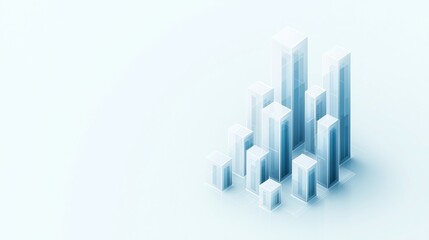 Modern financial data visualization with transparent bar graph design