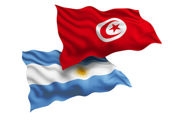 Tunisia and Argentina Friendship Flags Diplomatic Relations of Two countries, Sports competition