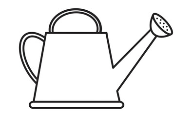 じょうろの線画アイコン シンプルな園芸ツールのイラスト © IEPPEI