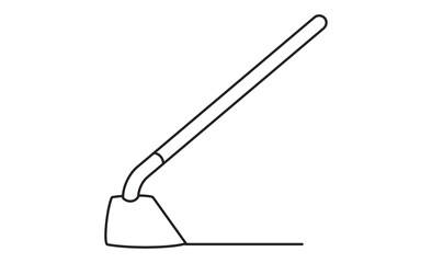 鍬の線画アイコン シンプルな農作業・園芸用具のイラスト
