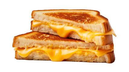 Grilled cheese sandwich for breakfast on white or transparent background png.


