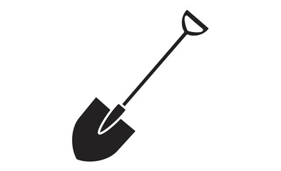 ショベルの線画アイコン シンプルな園芸・建設ツールのイラスト