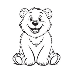 Cute teddy bear line art vector illustration style design