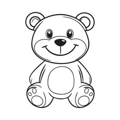 Cute teddy bear line art vector illustration style design