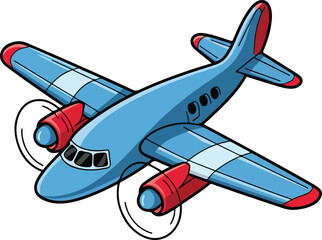 A commercial airplane on white background