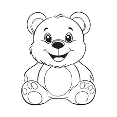 Cute teddy bear line art vector illustration style design