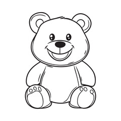 Cute teddy bear line art vector illustration style design