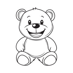 Cute teddy bear line art vector illustration style design