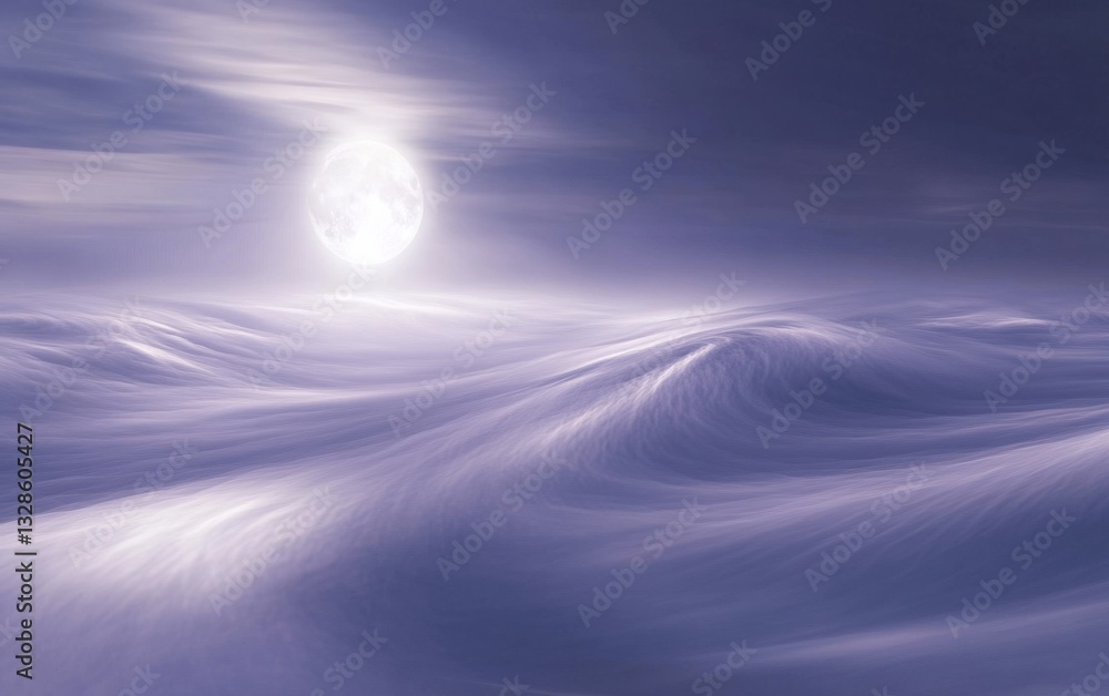 Wall mural a mystical moonlit abstract gradient background. featuring soft lunar hues and ethereal light effect