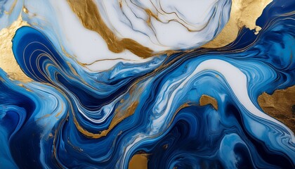 abstract blue and gold marble background generative ai