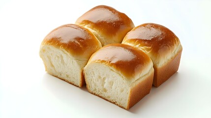 bread and rolls isolated on white background