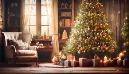 christmas tree in the living room