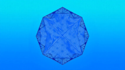 Obraz premium Vibrant Blue Geometry: Modern Hexagonal & Octagonal Textile Art for Stylish Interior Background Design