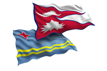 Nepal and Aruba Friendship Flags Diplomatic Relations of Two countries, Sports competition