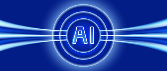 Blue background of future AI technology