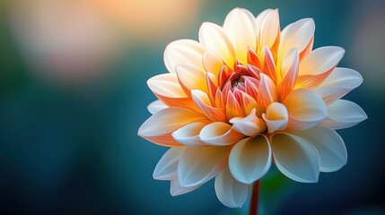 Fototapeta premium Elegant Close-Up of a Beautiful Flower with Soft Petals and Warm Tones in a Serene Natural Background at Sunset