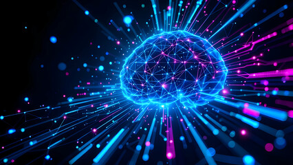 Naklejka premium AI Neural Network Visualization