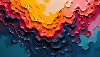 Fototapeta premium Dynamic abstract painting vibrant colors