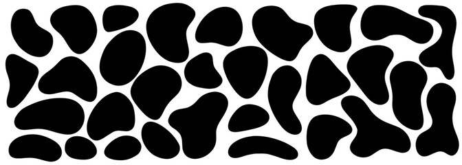 Organic blob, blot. Random blob organic geometric round pattern isolated on white background. Random blotch, inkblot. vector illustration.